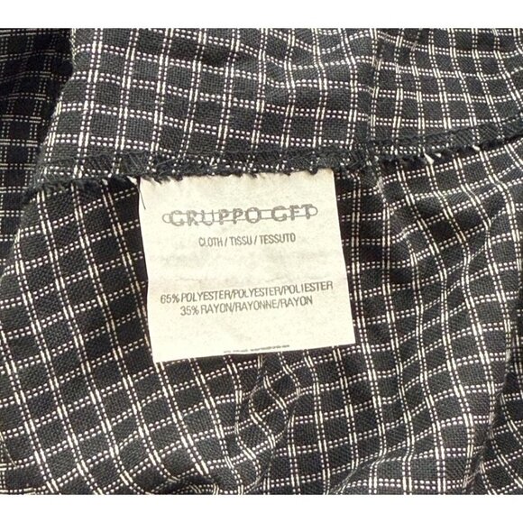 Emanuel Ungaro Vintage Cropped Jacket Black White Check Zip Pockets Size 12/46 - Picture 6 of 8